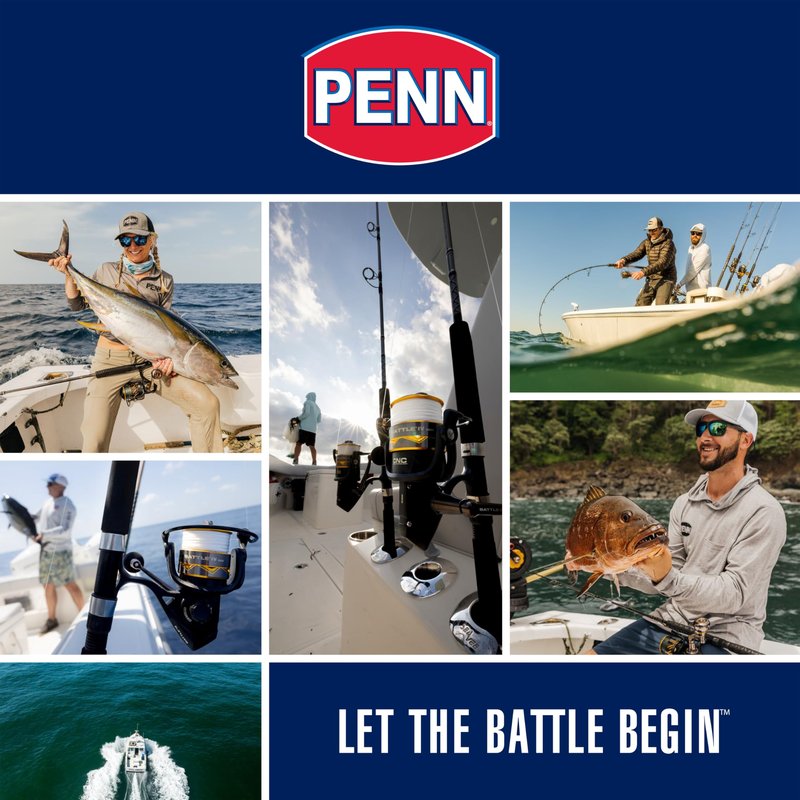 Penn 7' Battle IV Spinning Fishing Rod and Reel Combo Kit, 2500 Reel, CNC Gear Technology, Full Metal Body and Sideplate, HT-100 Drag System