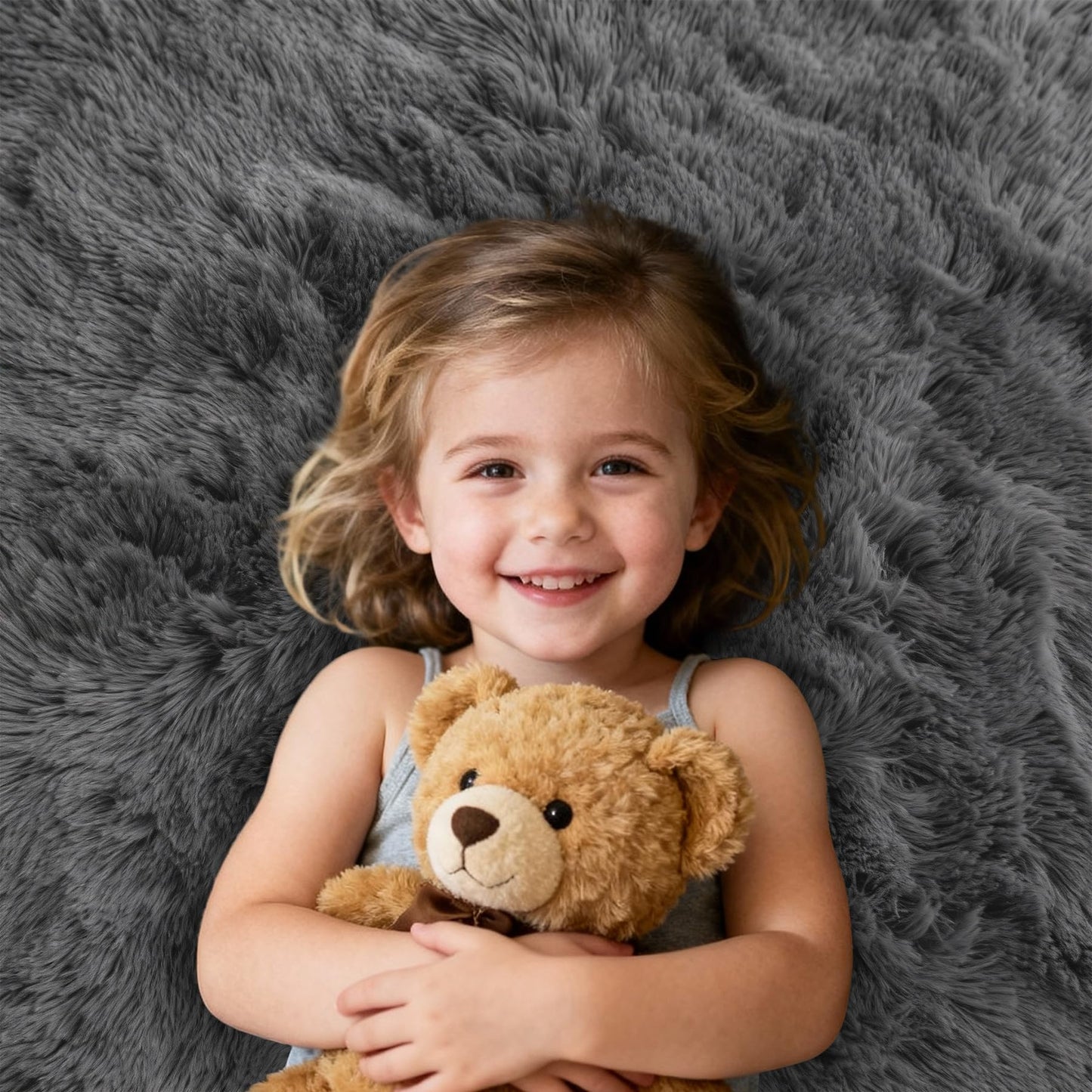 6x9 Area Rug for Living Room: Ultra Soft Fluffy Rug Modern Large Thicked Shag Rug for Bedroom Non Slip Indoor Fuzzy Carpets for Girls Kids Room Nursery Dorm Home Decor Grey