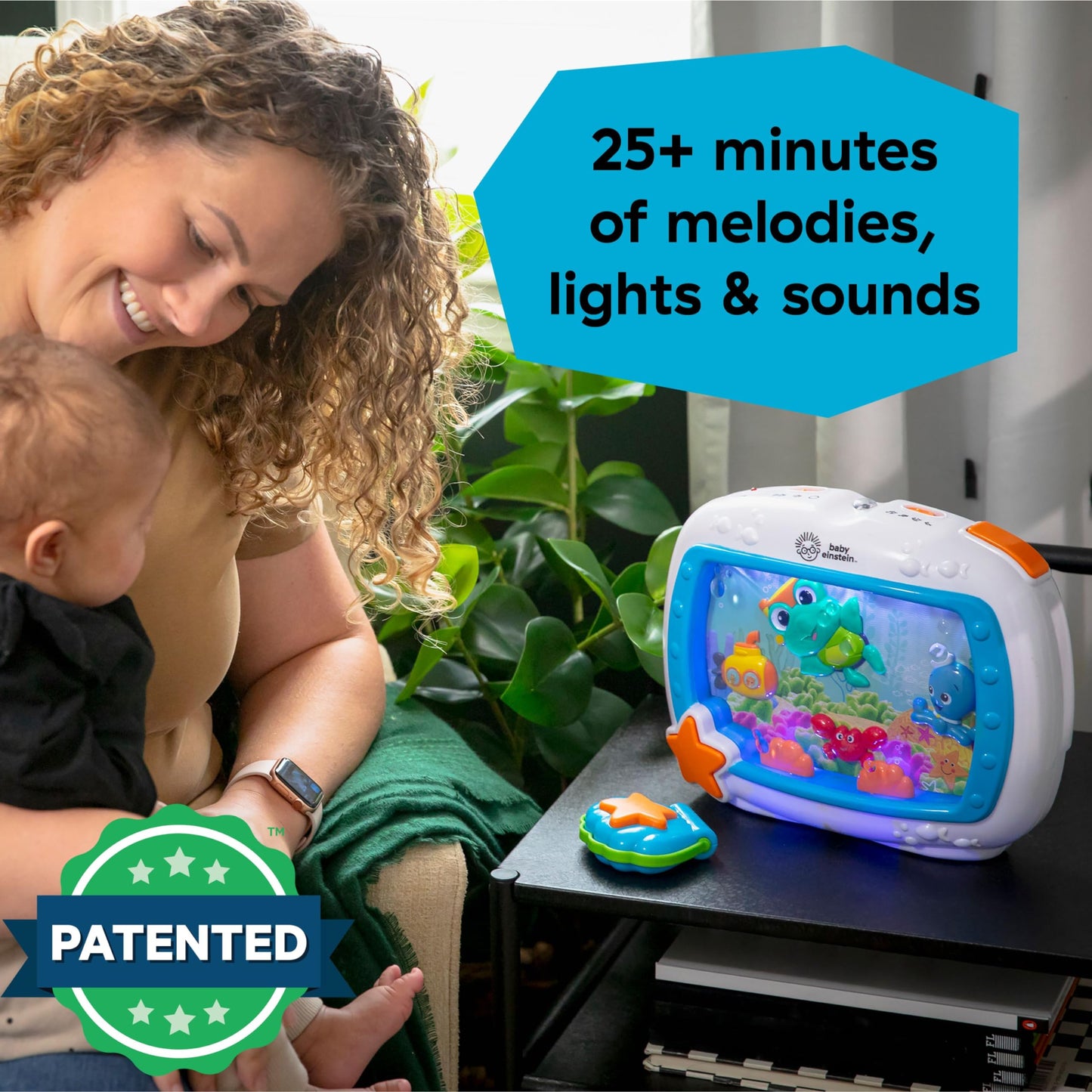 Baby Einstein Sea Dreams Soother, Crib Toy with Remote, Baby Sleep Aid, Calming Lights & Melodies, Newborn and Up