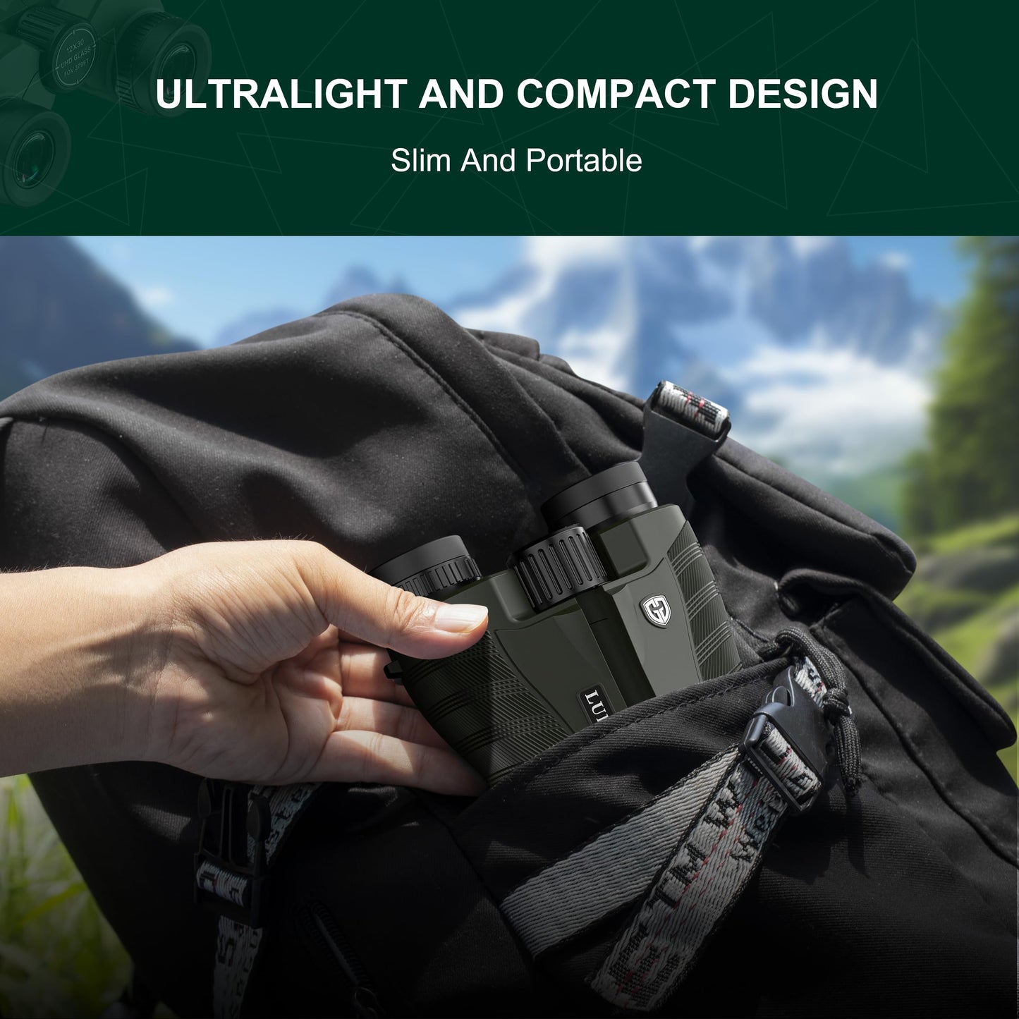 12x30 Compact HD Binoculars for Adults High Powered - Large View Binoculars with Clear Low Light Vision - Super Bright Lightweight & Waterproof Binocular for Bird Watching Travel Hunting