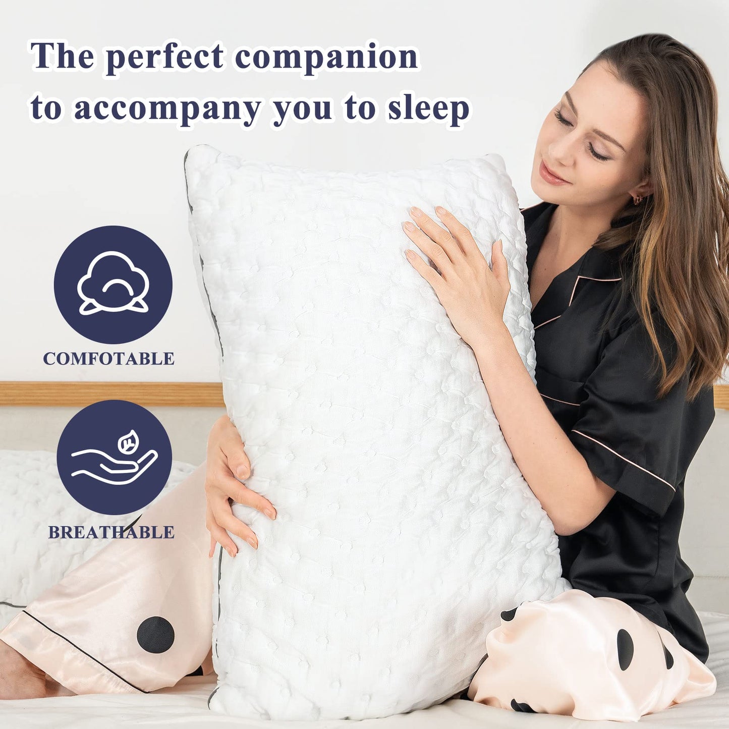 BedStory Pillows - Shredded Memory Foam Pillow for Neck and Shoulder Pain Relief, Hypoallergenic and Cooling Bed Pillow - 50x75 cm