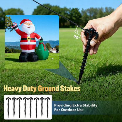 14.5 FT Christmas Inflatables, Giant Inflatable Santa Claus Holding Gift Bags, Blow Up Christmas Santa Claus Outdoor Decorations for Party Holiday Lawn Yard