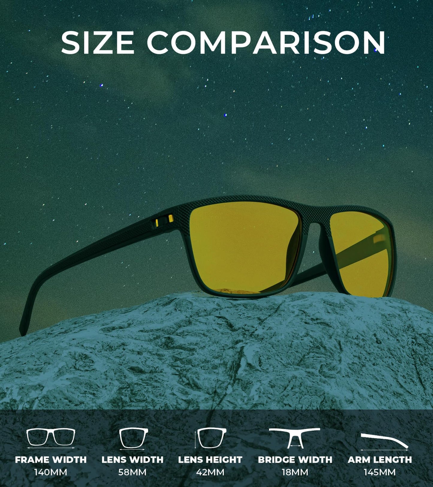 KALIYADI Night Vision Glasses for Men, Lightweight Night Driving Glasses for Driving (Night Vision/NightVision/NightVision)