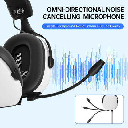 CASLSI Gaming Headsets with Mic for Xbox,PS4,PS5,Switch,PC,7.1 Surround Sound Gmaing Headphones with Noise Cancelling Microphone,50MM Dynamic Drivers, 3.5MM Audio Jack-White