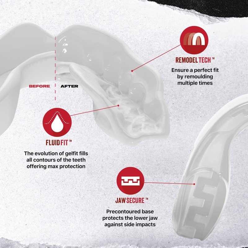 SAFEJAWZ Mouth Guard, Elements Dual Layer Mouthguard for Adults with Case, Easy Fit Remoldable Mouthpiece for Football, Boxing, Lacrosse, Basketball & All Contact Sports (Adult 12+ Years, Wind)