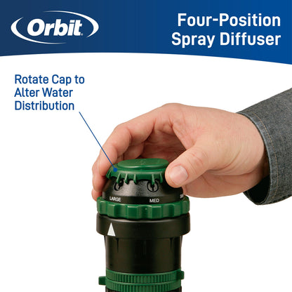 Orbit 58573N H2O-6 Gear Drive Sprinkler, Spike B 58573, Green