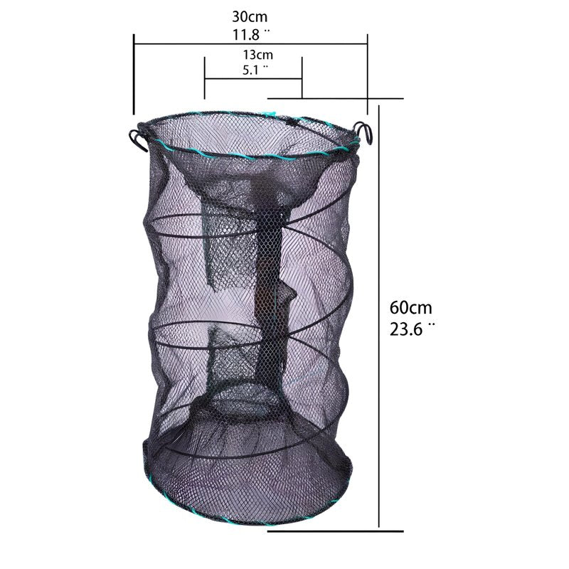 EASY BIG Portable Collapsible Crab Traps, Foldable Crabbing Nets for Lobster, Shrimp, Carp, Crayfish, Galvanized Steel Wire, Polyethylene Mesh