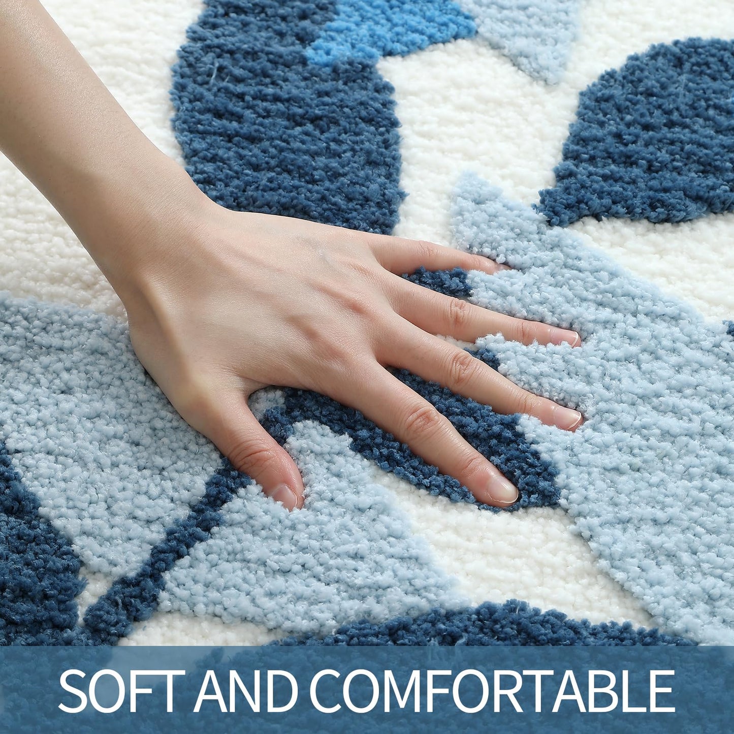Gibelle Non Slip Bath Mat, Bathroom Set with Shower Curtain and Rug and Accessories, Bath Curtain 72" W x 72" L, Bath Rug 18" W x 26" L