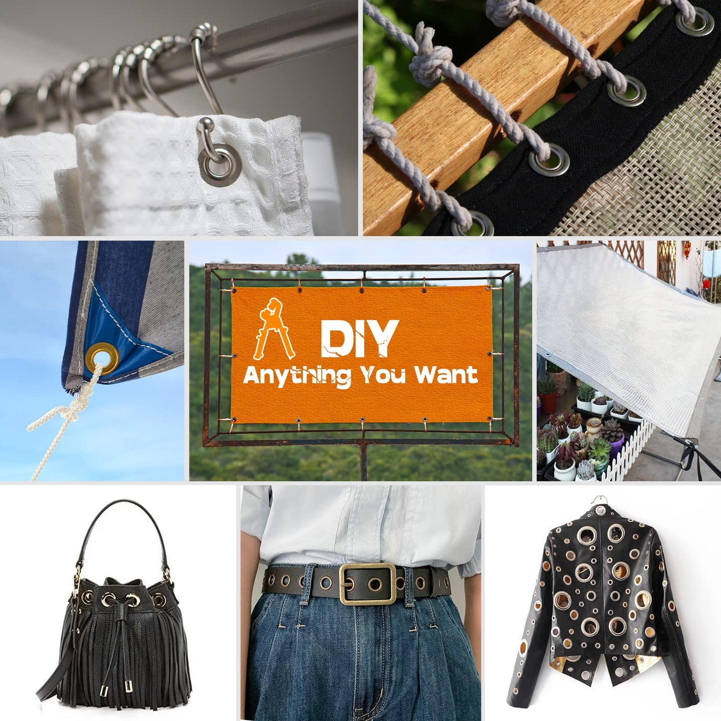 Grommet Kit NEU MASTER, Grommet Tool Kit 3/8 Inch Grommets Eyelet Plier Set with 500pcs Eyelets, Handheld Eyelet Kit Hole Punch Pliers Grommet Press Kits for Fabric Tarps Leather (10mm Grommets)