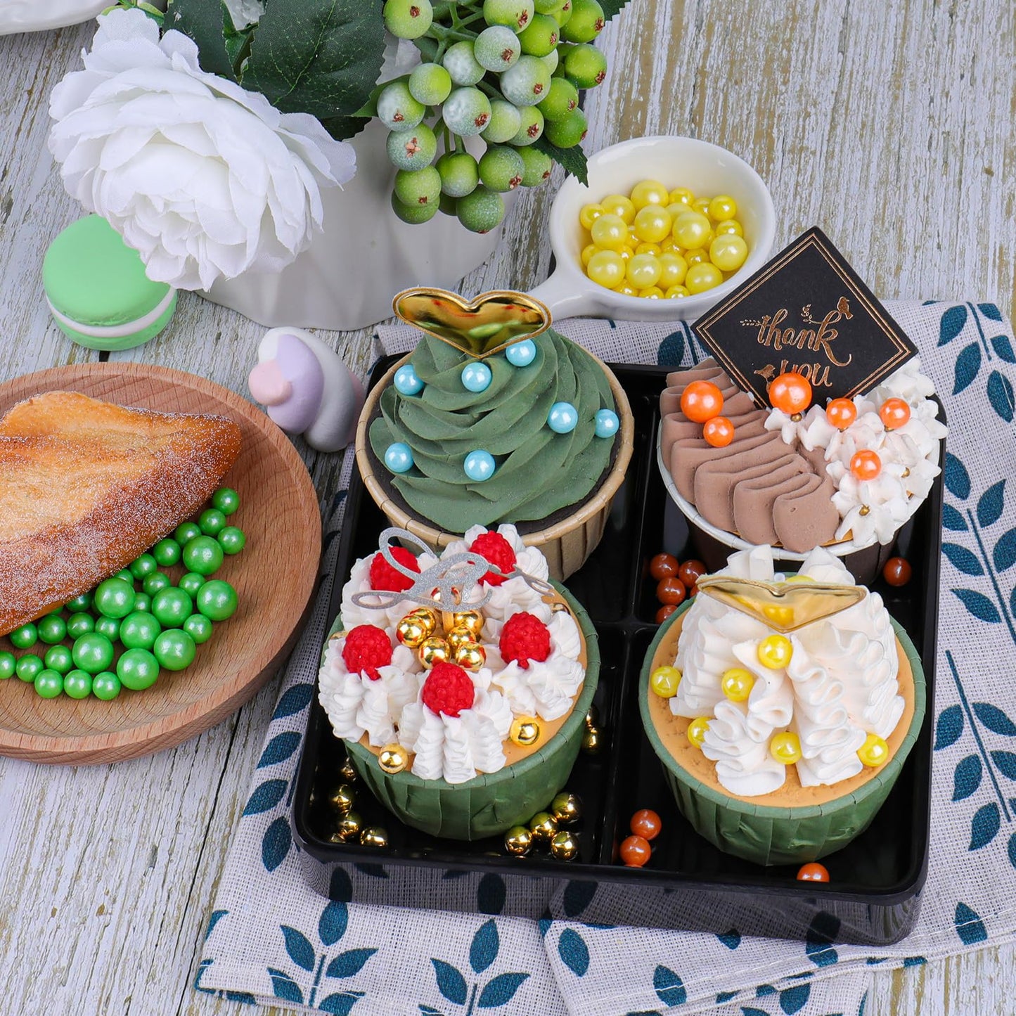 Halloween sprinkles for Cake Decorating, Orange Pearl Sprinkles 4 Sizes Mix for Cake Cupcake Cookie Baking Donuts Ice Cream Toppings