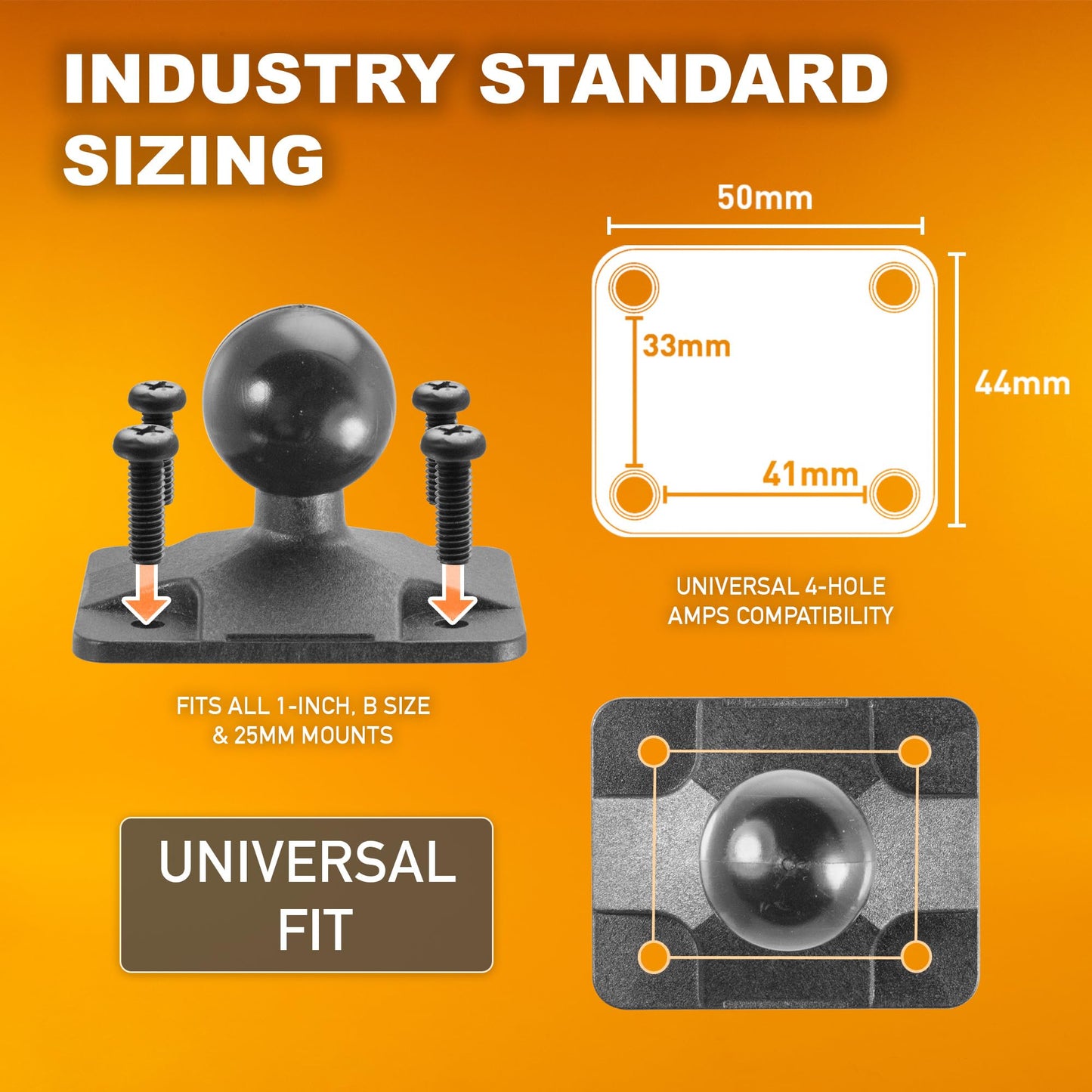 iBOLT TabDock Bizmount AMPs - Heavy Duty Drill Base Mount for All 7" - 10" Tablets- Great for Commercial Vehicles, Trucks, and Wall Mounting- Features 1 inch / 25mm Ball Joint