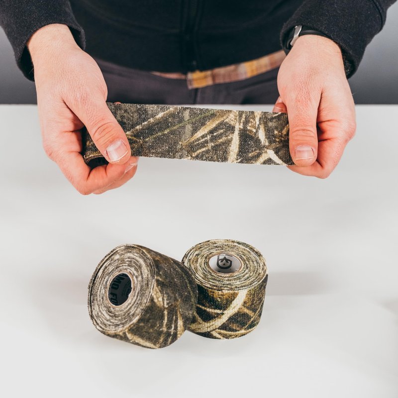 GEAR AID Camo Form Self-Cling and Reusable Fabric Camouflage Wrap, Adds Grip and Shield Hands from Hot or Cold Surfaces to Protect You and Your Equipment, Realtree Edge, 2” x 144” Roll, 1 Pack