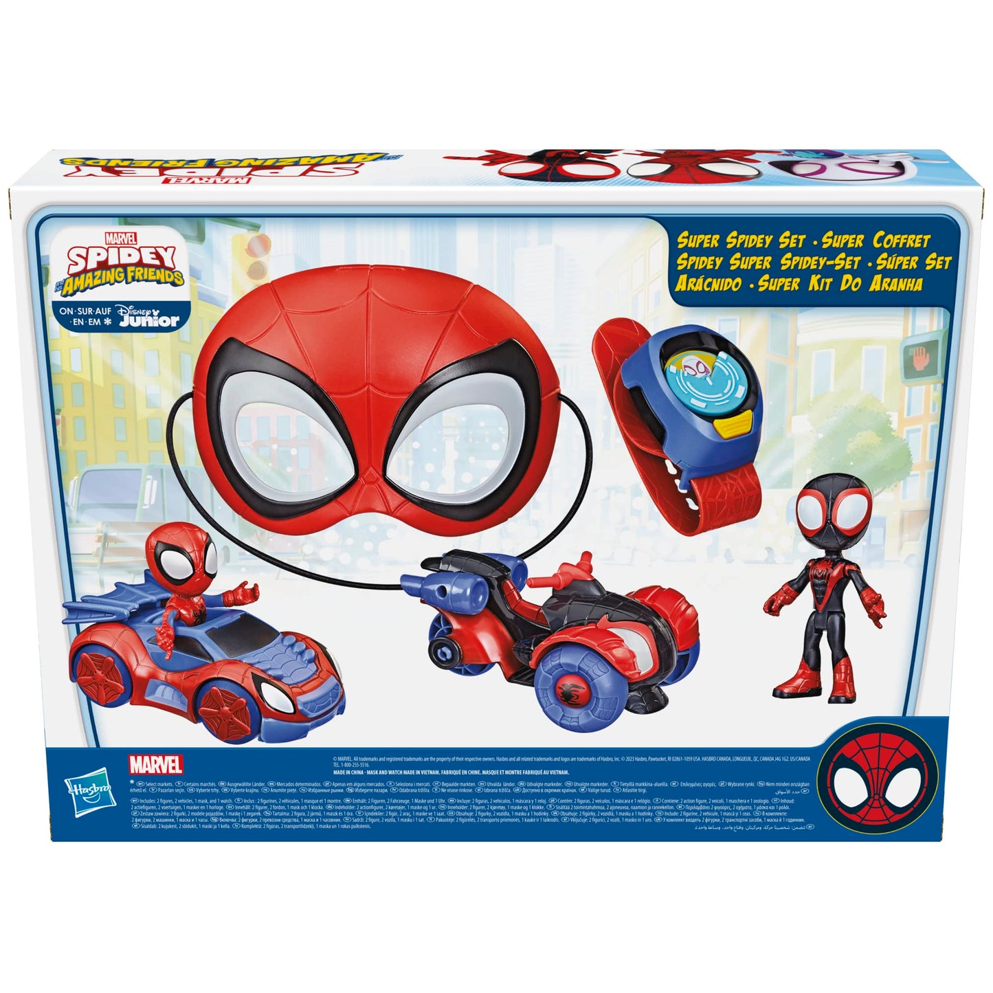 Spidey and his Amazing Friends Super Spidey Set, Role Play Toys, Toy Car Set, Marvel Spider-Man Mask Great for Kids, 3+ Years (Amazon Exclusive)