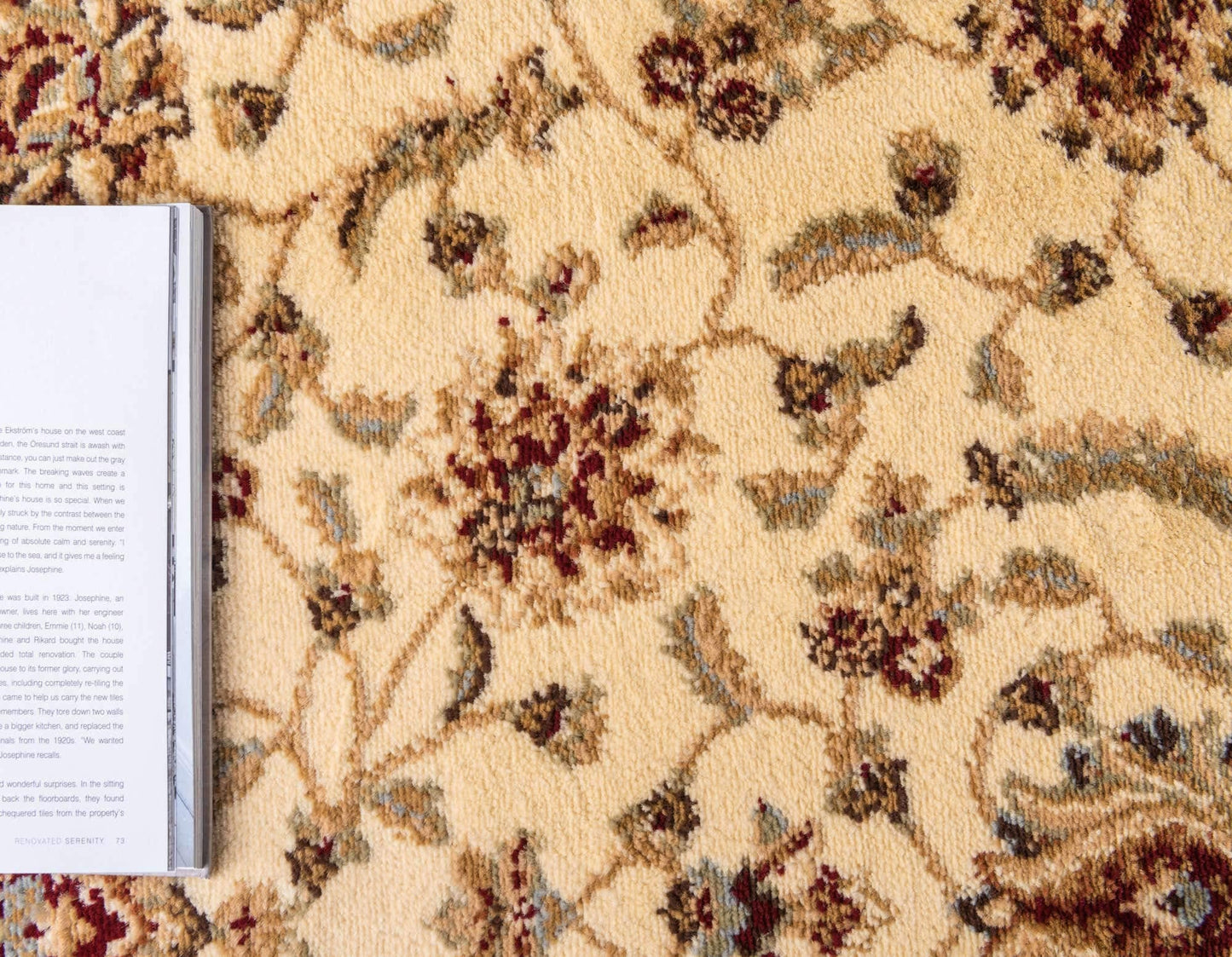 Unique Loom Voyage Collection Traditional Oriental Classic Intricate Design Area Rug (9' 0 x 12' 0 Rectangular, Ivory/Gold)