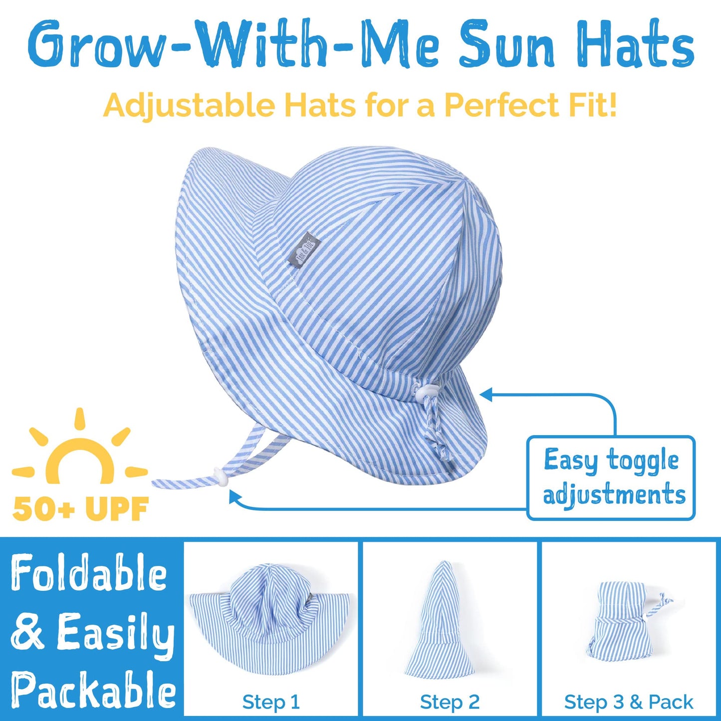 JAN & JUL Cotton Foldable Baby Newborn Sun-Hat for Girl with Strap (S: 0-6 Months, Red Poppy)