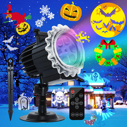 Segotendy Halloween Projector Lights Outdoor, 8 Images Mode with 96 Cartoons,Waterproof Holiday Projector with Remote Control Timer for Valentine Decorations Easter Christmas Halloween Birthday Party