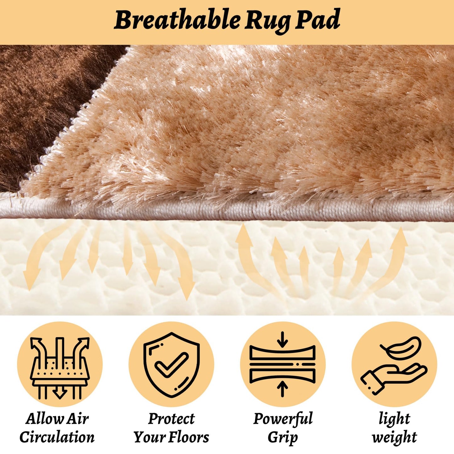 LOPYXBR 8 x10 Ft Non Slip Rug Pad Gripper for Hardwood Floors White Carpet Padding 8x10 Rug Pad Non Slip for Hardwood Rug Mats for Under Rugs 8x10 Anti Slip Rug Padding, Provide Protection and Cushion