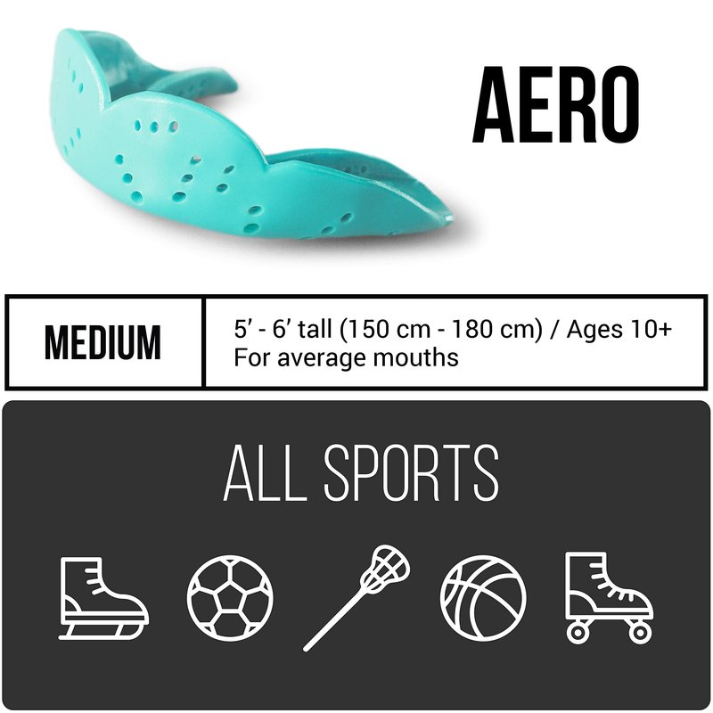 SISU Mouth Guards Aero 1.6mm Custom Fit Sports Mouthguard for Youth/Adults, Sunny Yellow, Medium