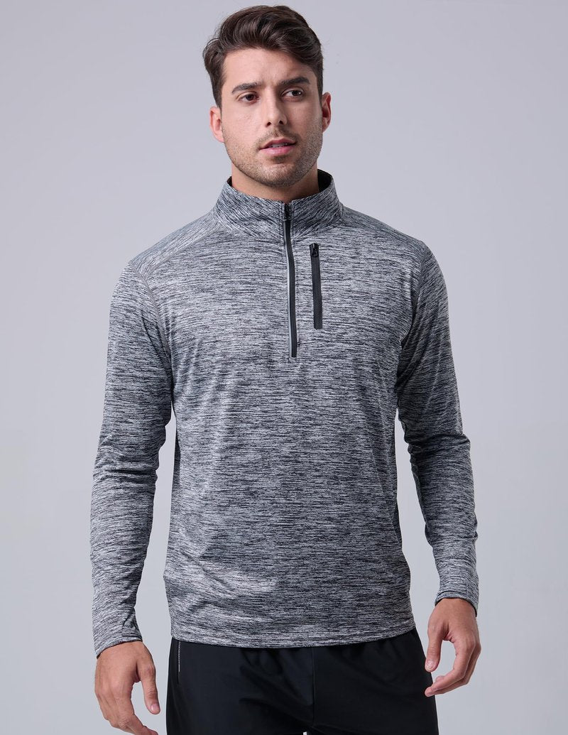 Liberty Imports 3-Pack Men’s Quarter-Zip Pullover Lightweight Long Sleeve Athletic Jackets Performance Workout Running Shirts