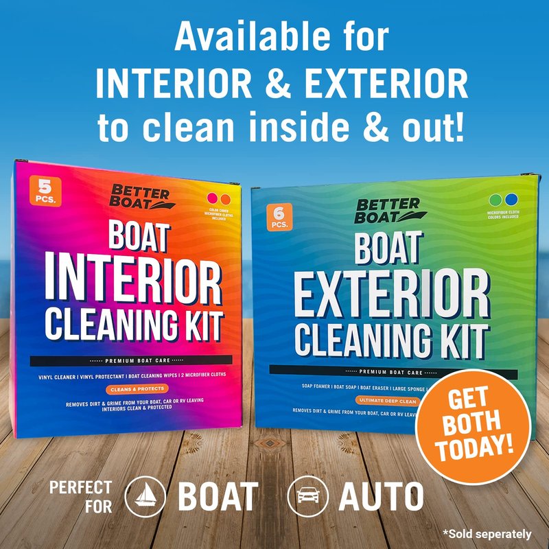 Boat Cleaning Kit, Wash Soap, Foam Gun, Sponge, Microfiber Cloths, Marine Cleaner for Pontoon, Fishing, Bass Boats, RV Supplies, Boating Gifts for Men and Women