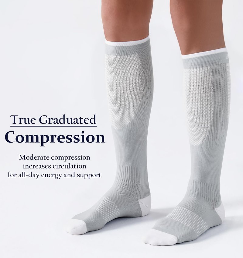Bevigorio 3pairs Compression Socks for Women Men 15-20mmHg Circulation Cushion Knee High Support Socks Athletic Daily 3pairmix S/M