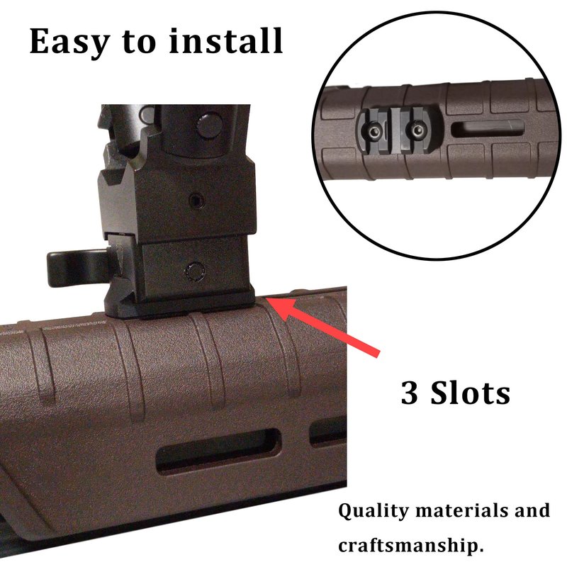 Ficero Mlok Picatinny Rail Aluminum Section Accessory, 3 Slots (2 Pack)