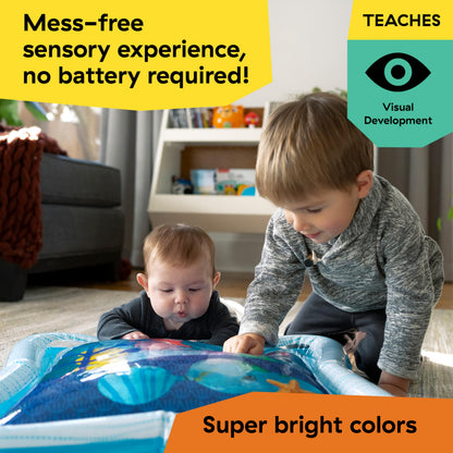 Baby Einstein Tummy Time Water Play Mat, Activity Center and Sensory Toy for Babies - Opus’S Ocean of Discovery, Newborn and Up, Black (1er Pack)