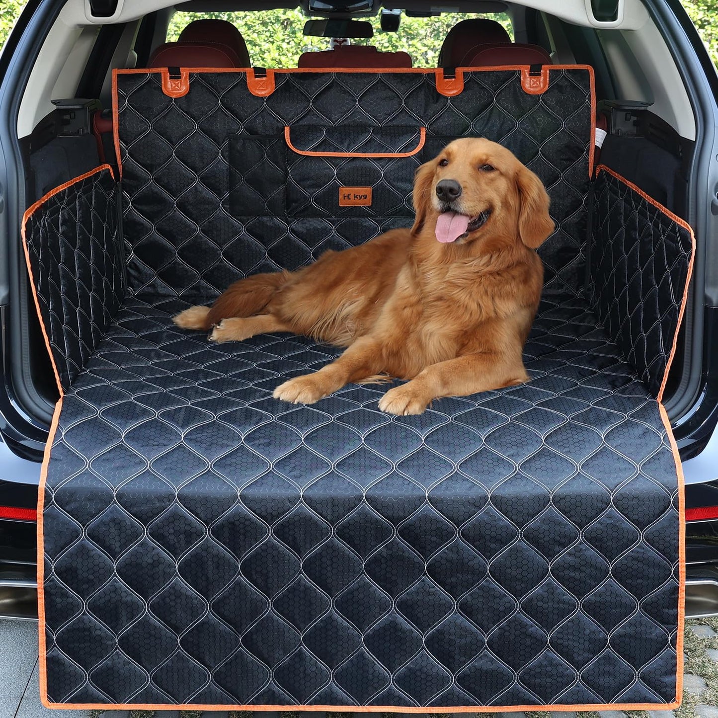 KYG Car Boot Protector, Waterproof, Nonslip, Boot Liner for Dogs, Heavy-Duty Dog Car Seat Cover with Bumper Protection, Scratch-Proof & Durable Boot Liner Fits Cars, Hatchback SUVs 185x105cm (73"x41")