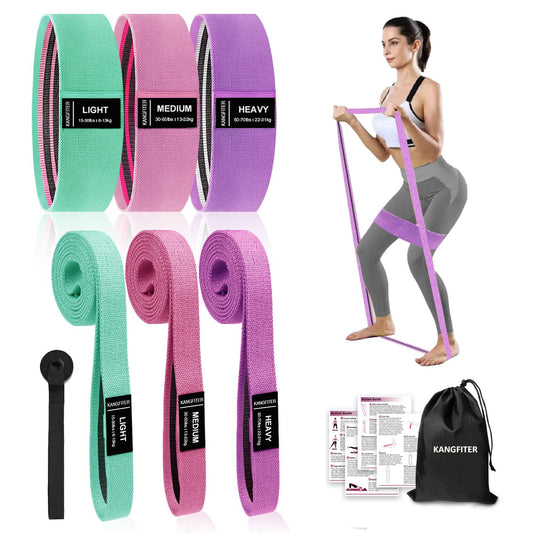 KANGFITER Large Fabric Resistance Bands for Working Out, Loop Exercise Bands for Booty Leg, Butt, Glutes, Stretch Workout Bands for Women & Men, Hip Elastic Bands for Home Gym Fitness, Yoga, Pilates
