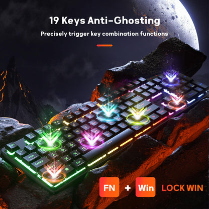 Redragon K521KS Wireless Gaming Keyboard, Tri-Mode BT/2.4G/USB-C RGB Mechanical Feeling Keyboard with Multimedia Keys, 4000mAh Battery, Anti-Ghosting, Compatible with PC - Upgrade
