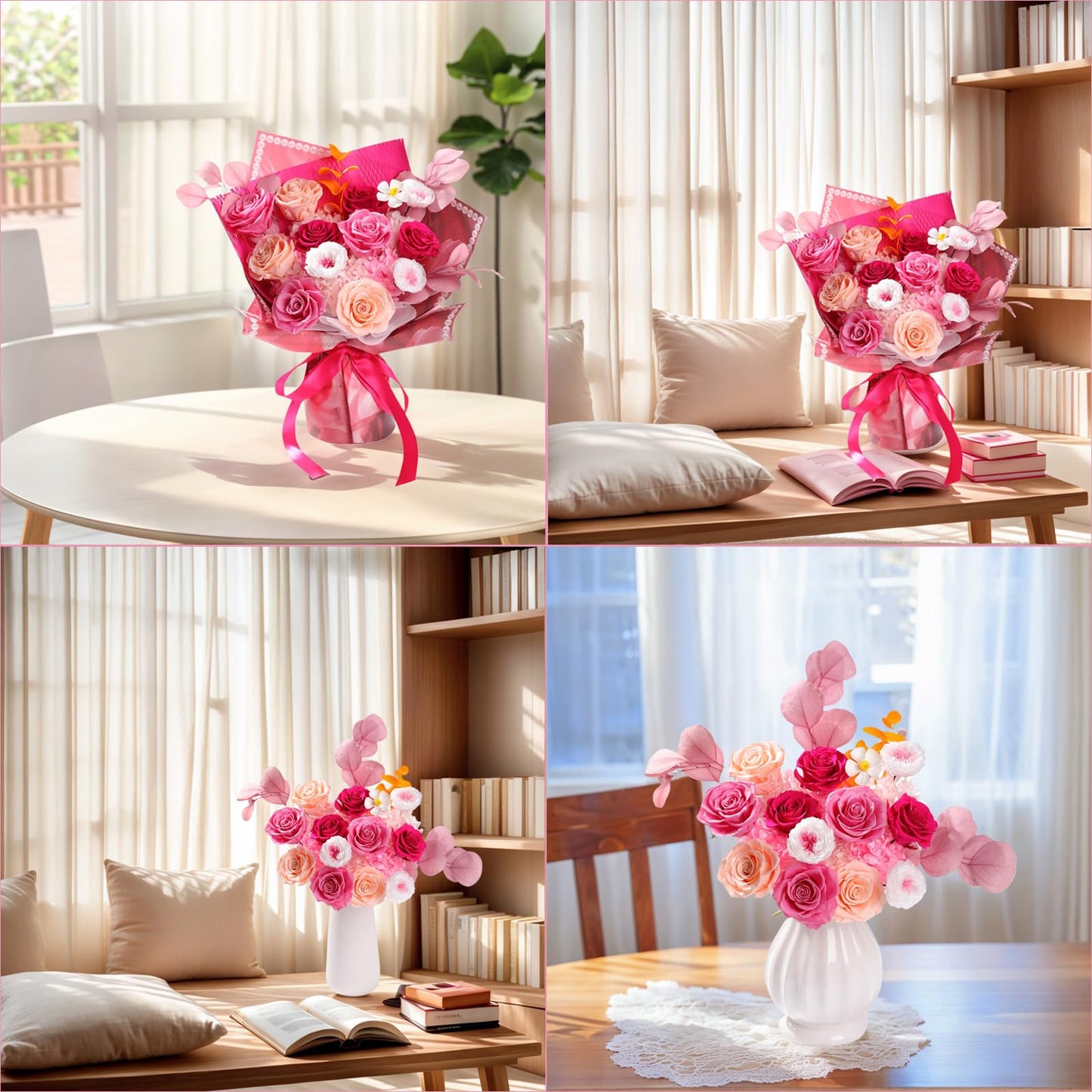 lovenfold Flowers for Delivery,Preserved Flowers Bouquets,Purple Rose Bouquets That Last 1-3 Years,Birthday Flowers Gifts for Women Mom Grandma Wife Friends