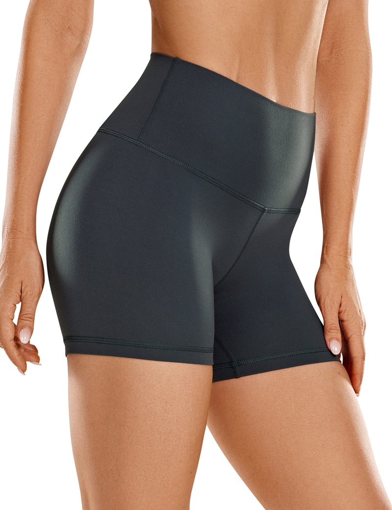 CRZ YOGA Butterluxe Biker Shorts 4'' - High Waisted Booty Workout Volleyball Yoga Womens Spandex Melanite XX-Small