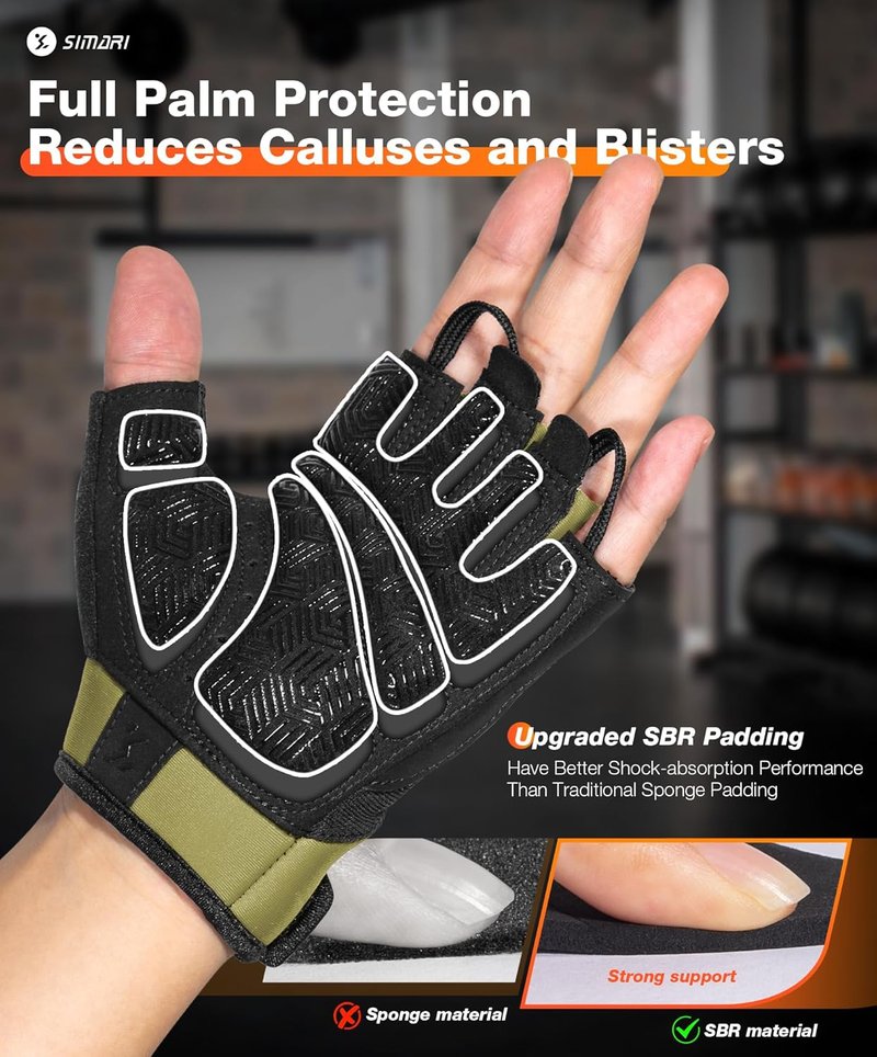 Breathable Workout Gloves for Men & Women - Padded Grip, Full Palm Protection | Black & Pink