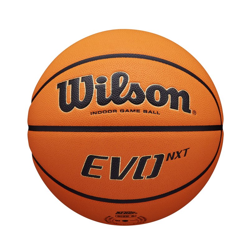 WILSON NCAA Evo NXT Indoor Game Basketball - Size 6-28.5",Orange