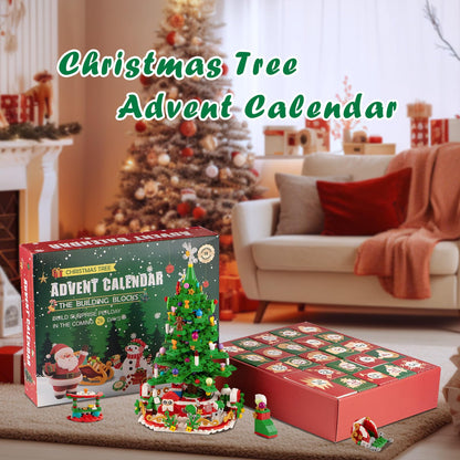 WizardsArcanum Advent Calendar 2025 Christmas Tree Building Set with LED light, 24 Days Christmas Countdown Calendar, Christmas Building Blocks with 2 Play Ways, Creative Xmas Gifts