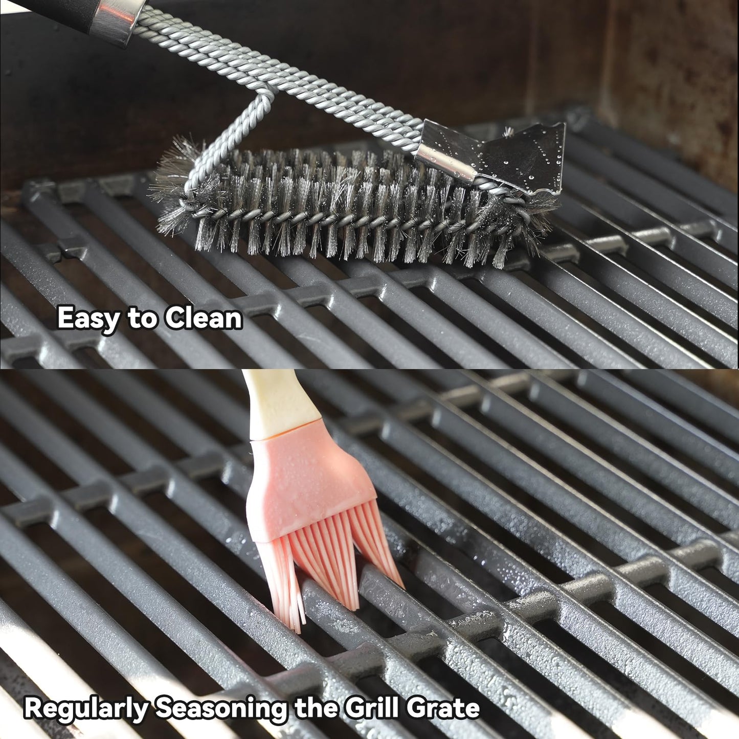 onlyfire Cast Iron Cooking Grates for Weber Spirit I & II 300 Series Gas Grills, Spirit 400 Series, Spirit 700, Genesis Silver B/C, BBQ Replacement Grill Grate Fits Weber 7638/7639, 2 Pcs