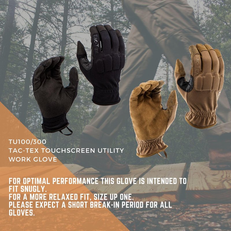 HWI Gear TU300 Tac-Tex Touchscreen Tactical Utility Glove Work, Coyote Brown Medium