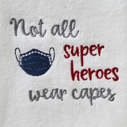 SKL Home Not All Heroes Hand Towel (2-Pack), White 2 Count