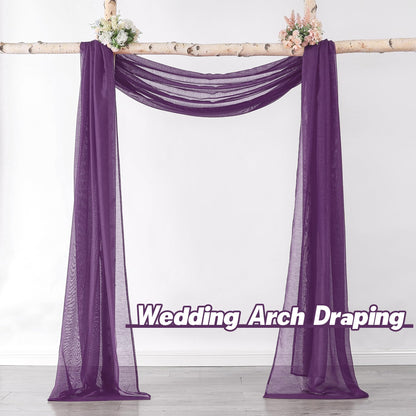 DONREN Royal Purple Window Scarf for Background - Luxury Soft Sheer Scarf Add to Window Curtains for Enhanced Effect (52 by 216 Inch,1 Pack)