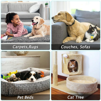 Eaersan Carpet Rake for Pet Hair Removal - Reusable Pet Hair Remover, 60” Adjustable Long Handle Cat Dog Carpet Rake Scraper, Dog Hair Rake Brush for Rugs, Mats, Couch, Furniture