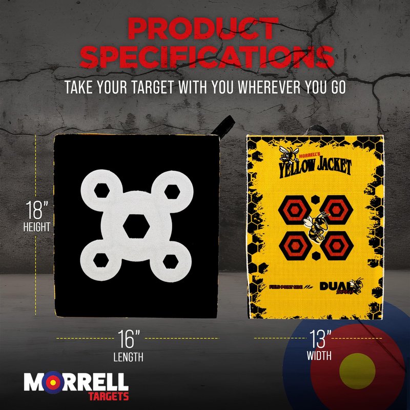 Morrell Targets Yellow Jacket 380 FPS Dual Threat Weatherproof Compound Crossbow Cube Any Tip Foam Archery Target with Carry Handle, 3 Pack, Yellow