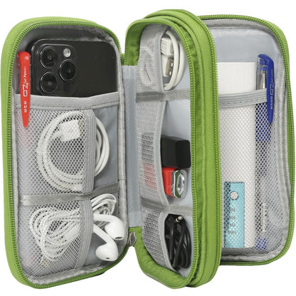 CAAORDKSO Electronic Organizer Travel Cable Accessories Bag, Case for Cable, Cord, Charger, Phone, Power Bank, Earphone (Grass Green, Medium)