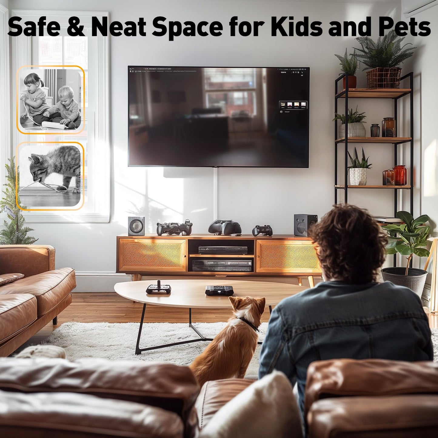 Delamu TV Cord Hider, 62.8in Cable Hider, Cord Covers for Wires on Wall, Wire Covers for 2-3 Cords, Wire Hiders for TV on Wall, Easier Setup Cable Cover Management, 4X L15.7 W0.94 H0.47in, White