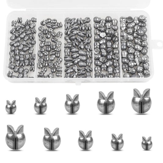 Split Shot Fishing Weights Kit, 180/210pcs Removable Round Fishing Weights Sinkers Clip On Shot Weights Fly Fishing Line Sinkers Fishing Sinkers for Freshwater Saltwater
