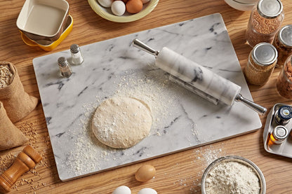 JEmarble Pastry Board 16x20 inch with Non-Slip Rubber Feets for Stability Perfect for Keep the Dough Cool and Chocolate Tempering(Premium Quality)