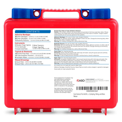 Care Science First Aid Kit, 110 Pieces | Professional Use for Travel, Work, School, Home, Car, Emergency, Survival, Camping, Hiking, and More