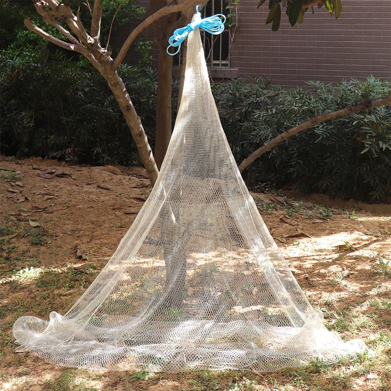 Cast Nets Throw Nets for Fishing Bait Handmade Fish Net Nylon Cast Net with Heavy Duty Iron Sinker Saltwater Fishing Gear - 3M