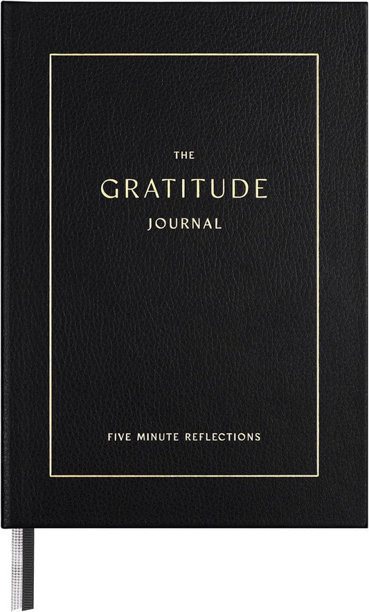 Gratitude Journal for Women - 5 Minute Daily Mindfulness Practice with Prompts & Quotes | Undated Bold Black Notebook