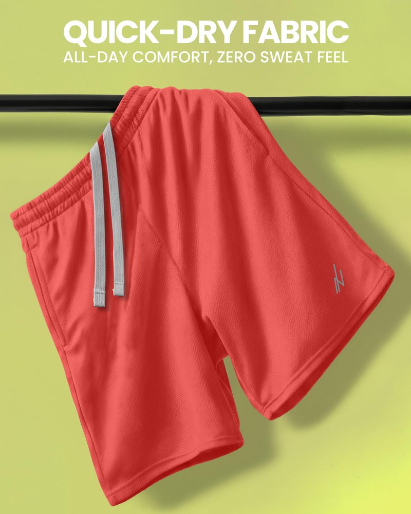 NY Threads Men's Athletic Shorts Quick Dry Loose-Fit Lightweight Running Workout Gym Shorts with Pockets, XX-Large, Red
