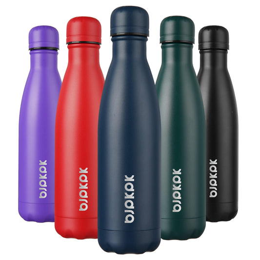 BJPKPK 17oz Insulated Stainless Steel Water Bottles,Sports Water Bottles Keep Cold for 24 Hours and Hot for 12 Hours,BPA Free for Travel,Navy blue